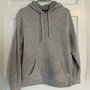 Men’s Gray Ribbed Hoodie